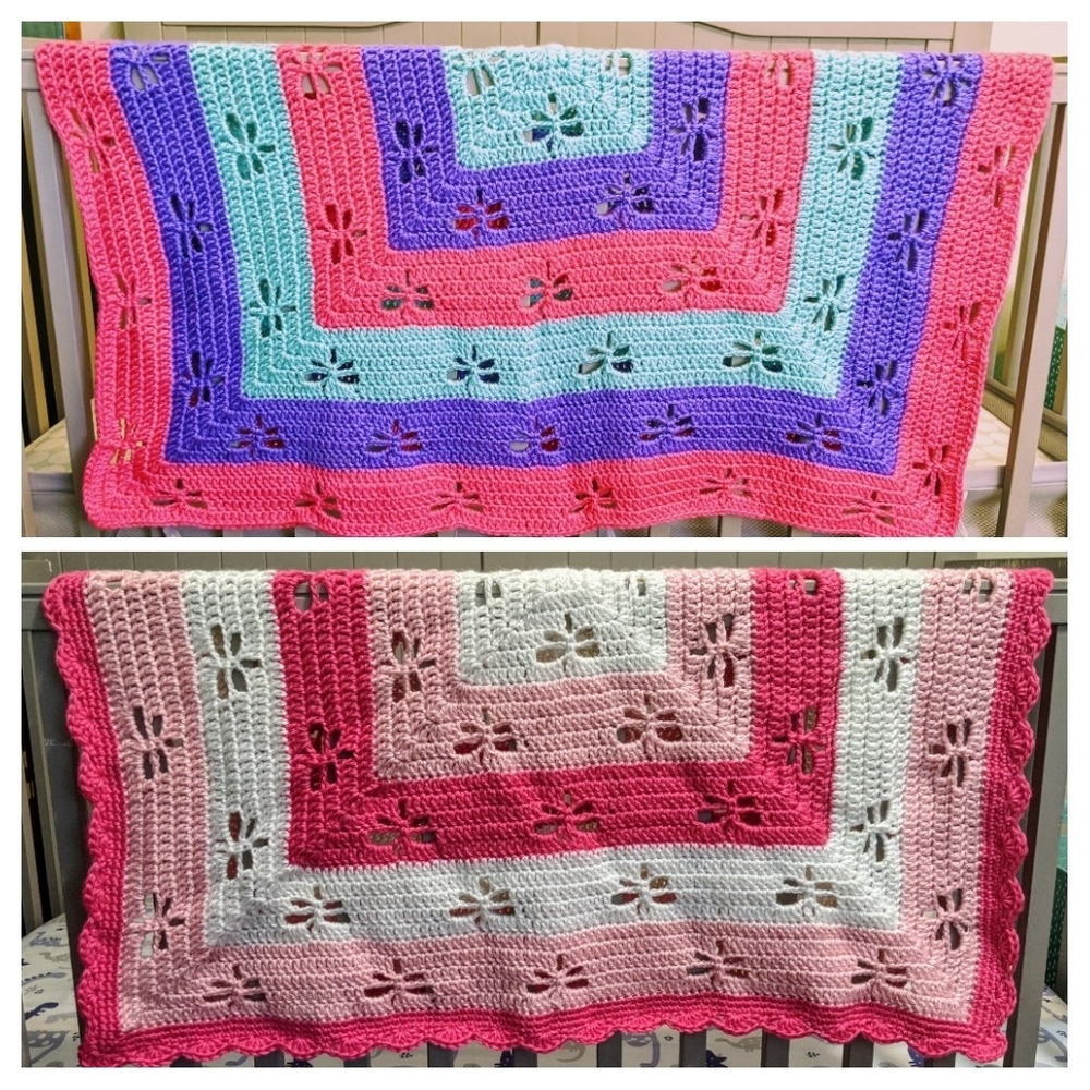 Dragonfly crochet baby blanket